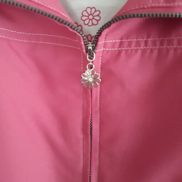 Alfred Dunner Jacket Fuchsia Pink Small Zip Daisy Charms Floral  Print Lining - Picture 5 of 13